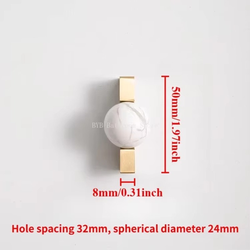 White Crystal Ball+Brass Furni - Furniture Hardware Drop Pulls review and price