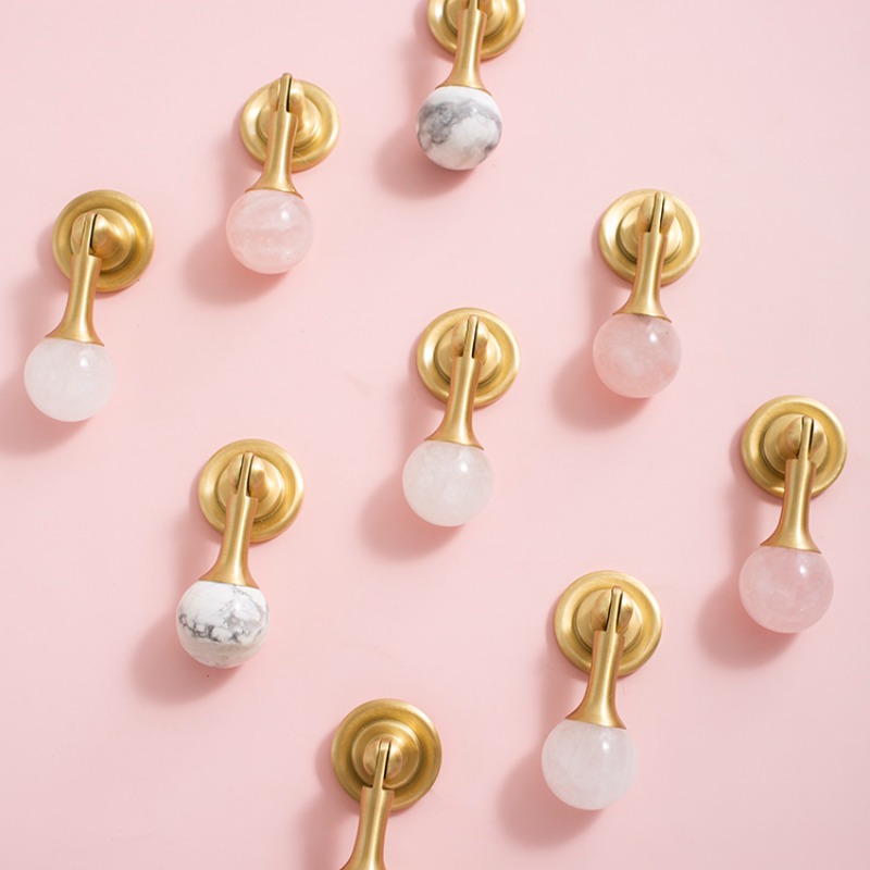 White Crystal Ball+Brass Furni - Furniture Hardware Drop Pulls review and price