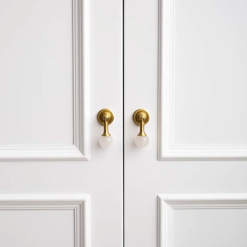 White Crystal Ball+Brass Furni - Furniture Hardware Drop Pulls review and price