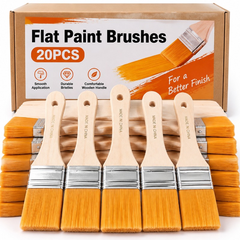 Wooden Handle Flat Paint Brush - Furniture Hardware Manufacturer review and price
